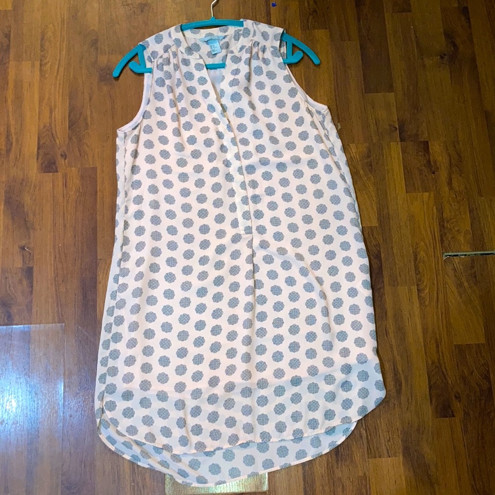 H&M medallion print light pink shift dress